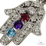 Platinum Hamsa Birthstone Pendant 68385 - Image 3
