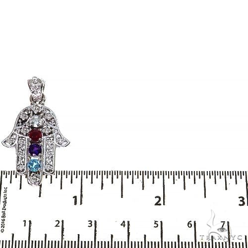 Platinum Hamsa Birthstone Pendant, photo 5 of 6