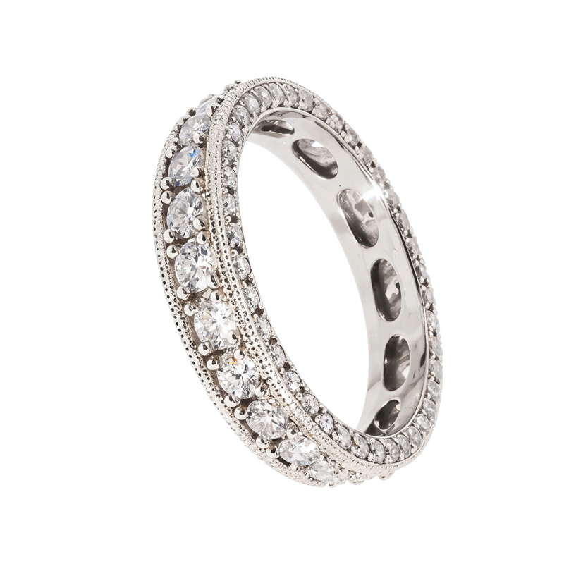 Platinum Diamond Eternity Band, view 3