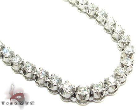 14K white gold diamond at 4mm, 32-inch length, mirror finish