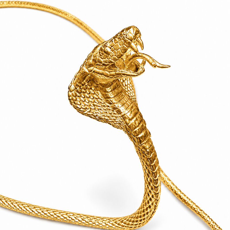 24K Gold Cobra Necklace, photo 3 of 7