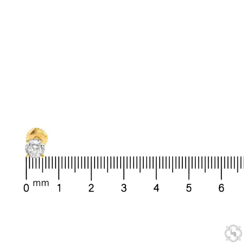 Portuguese Cut Diamond Stud Earrings 70602 - Image 4