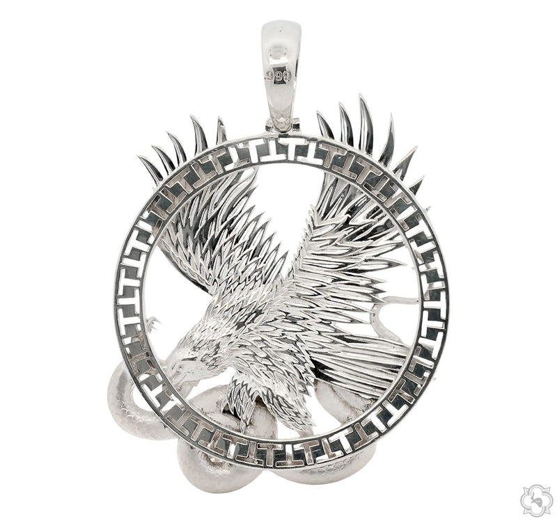 Predator Triumph Eagle Over the Serpent Pendant .999 Silver 70746 - Image 5