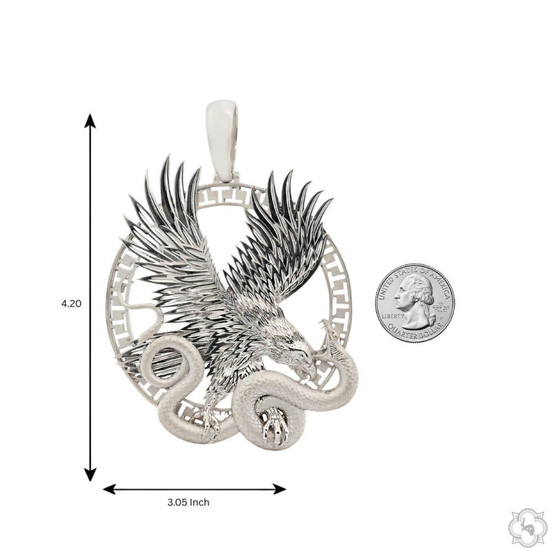 Predator Triumph Eagle Over the Serpent Pendant .999 Silver 70746 - Image 8