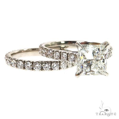 18K Gold Princess Cut Lab-Grown Diamond Engagement Ring Set