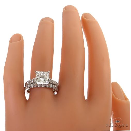 Princess Cut Diamond Engagement Ring Set 68836 - Image 7