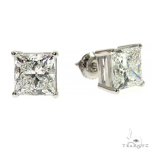 Princess Cut Stud Earrings 68757 - Image 3