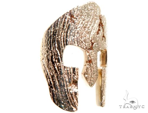 14K Gold Spartan Mask Diamond Pendant, photo 2 of 9