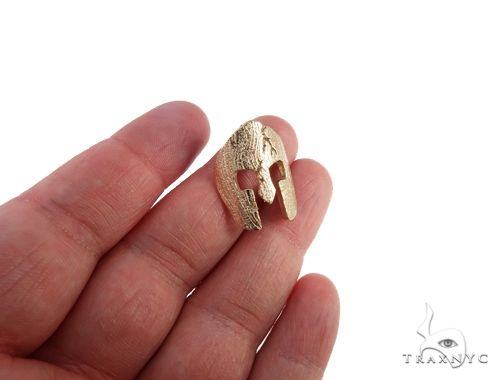 14K Gold Spartan Mask Diamond Pendant, photo 7 of 9
