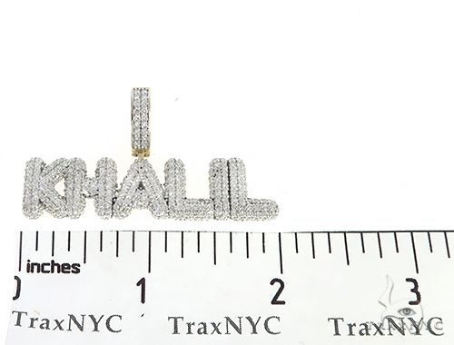 Special Custom Yellow Gold Ice Out Diamonds Name Khali Pendant 65257 - Image 6