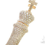 14K Yellow Gold Chess Piece Dimond Pendant 65743 - Image 3