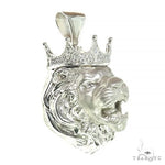 .925 Silver Diamond Lion Head Pendant 66464 - Image 2