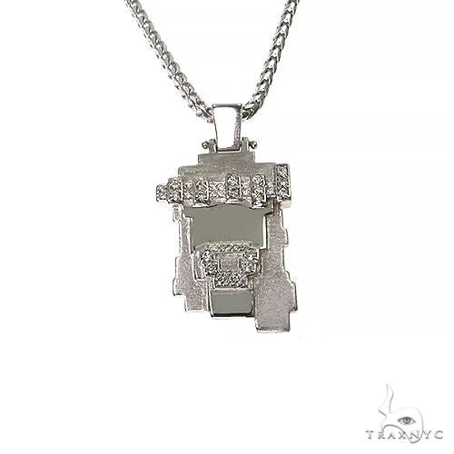 Silver Diamond Jesus Pendant With Franco Chain Set 67426 - Image 1