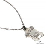 Silver Diamond Jesus Pendant With Franco Chain Set 67426 - Image 2