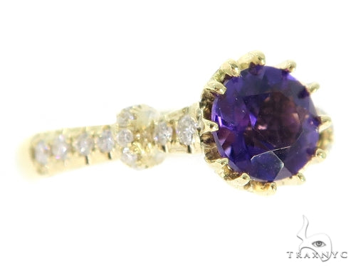 Prong Amethyst Diamond Ring 45602 - Image 1