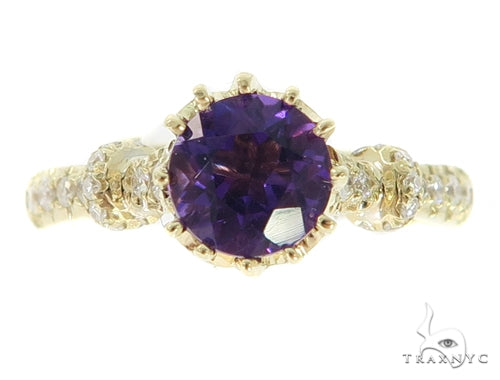 Prong Amethyst Diamond Ring 45602 - Image 2