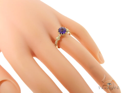 Prong Amethyst Diamond Ring 45602 - Image 7