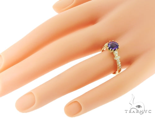 Prong Amethyst Diamond Ring 45602 - Image 8