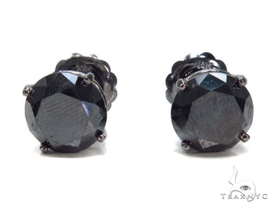 Prong Black Diamond Earrings 43159 - Image 1