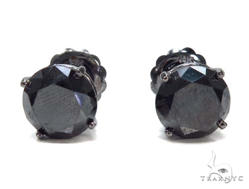 Prong Black Diamond Earrings 43159 - Image 1