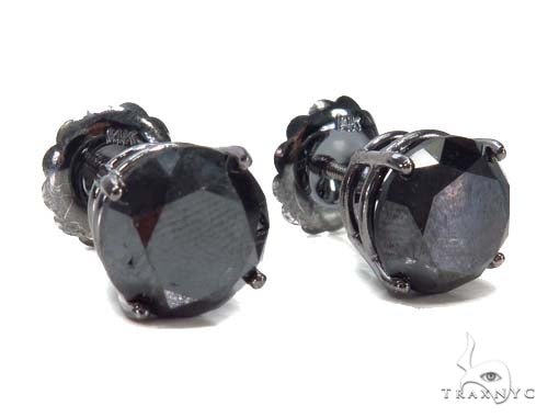 Prong Black Diamond Earrings 43159 - Image 2