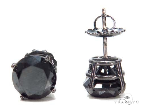 Prong Black Diamond Earrings 43159 - Image 3