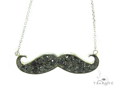 Prong Black Diamond Mustache Necklace 35266 - Image 1