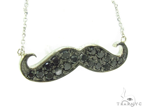 Prong Black Diamond Mustache Necklace 35266 - Image 2