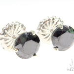 Prong Black Diamond Stud Earrings 44528 - Image 2