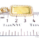 Prong Diamond 24k Gold Pendant Bar Moon Cut Chain 42206 - Image 10