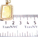 Prong Diamond 24k Gold Pendant Bar Moon Cut Chain 42206 - Image 9