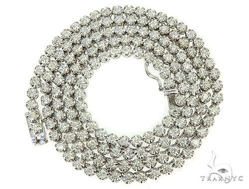 14K Solid Gold Polar Iced Diamond Chain 24 Inches 4mm, photo 3 of 7