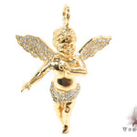 14K Gold Prong Diamond Angel Pendant 36459 - Image 1