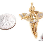 14K Gold Prong Diamond Angel Pendant 36459 - Image 6