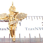 14K Gold Prong Diamond Angel Pendant 36459 - Image 9