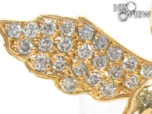 18K Gold Prong Diamond Angel Pendant 34693 - Image 3