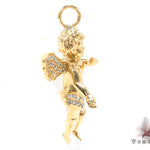 18K Gold Prong Diamond Angel Pendant 34693 - Image 4