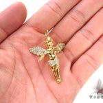 18K Gold Prong Diamond Angel Pendant 34693 - Image 7