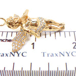 18K Gold Prong Diamond Angel Pendant 34693 - Image 8