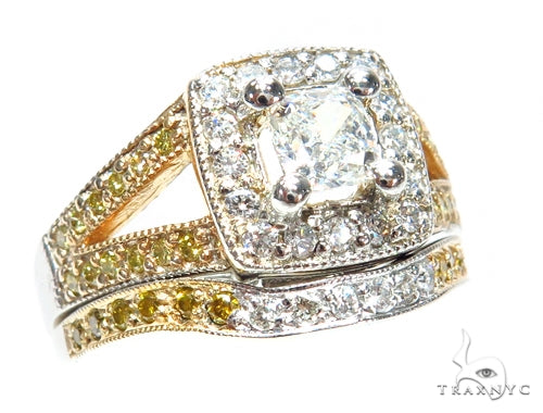 Prong Diamond Wedding Ring Set 41578 - Image 2