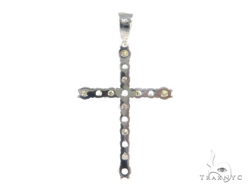 18K Gold Prong Diamond Aquamarine Cross, photo 3 of 6