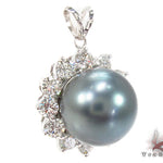 Prong Diamond Black Pearl Pendant 32066 - Image 2