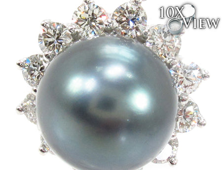 Prong Diamond Black Pearl Pendant 32066 - Image 3