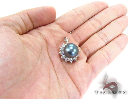 Prong Diamond Black Pearl Pendant 32066 - Image 5