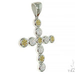 Prong Diamond Canary Cross Pendant 66046 - Image 2