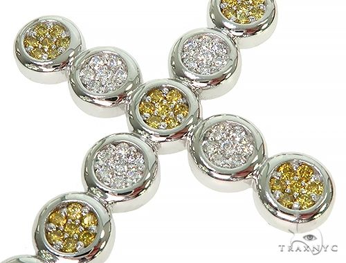14K Gold Prong Diamond Canary Cross Pendant, photo 4 of 7