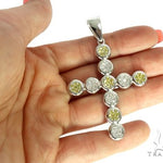 Prong Diamond Canary Cross Pendant 66046 - Image 5