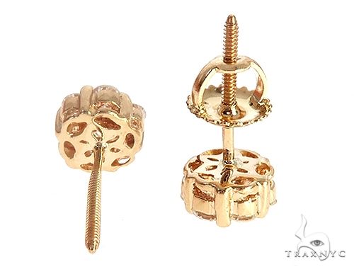 14K Gold Prong Diamond Cluster Earrings, photo 4 of 5