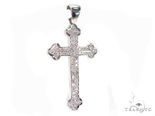 14K Gold Prong Diamond Cross Crucifix, photo 2 of 7