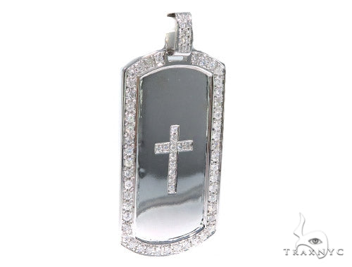 Prong Diamond Cross Crucifix Dog Tag 44894 - Image 2
